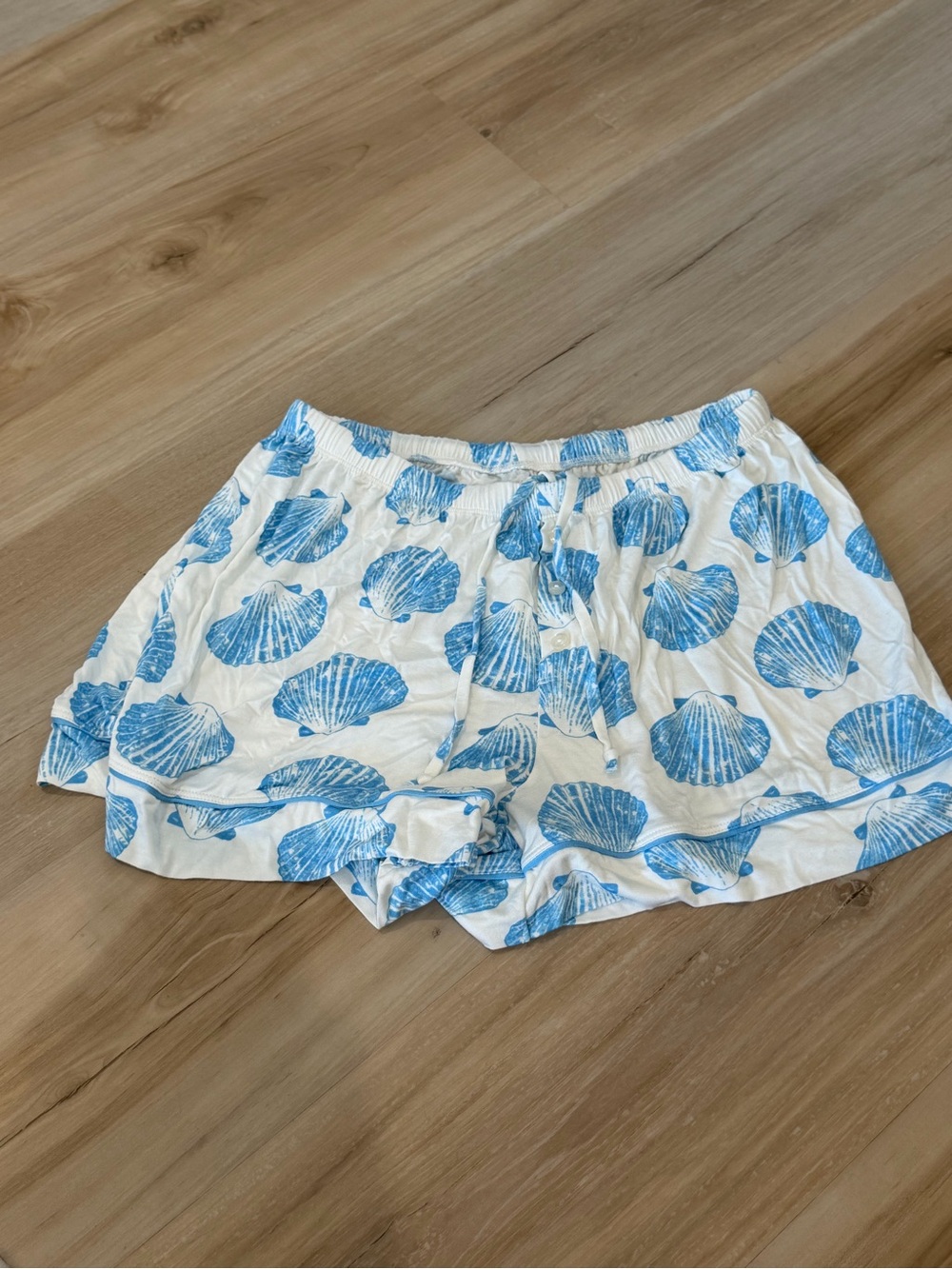 Blue Shell-Print Women’s Lounge Shorts